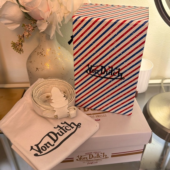 Von Dutch Handbags - Von Dutch Small Mini Shoulder Bag Barbershop Striped Box
